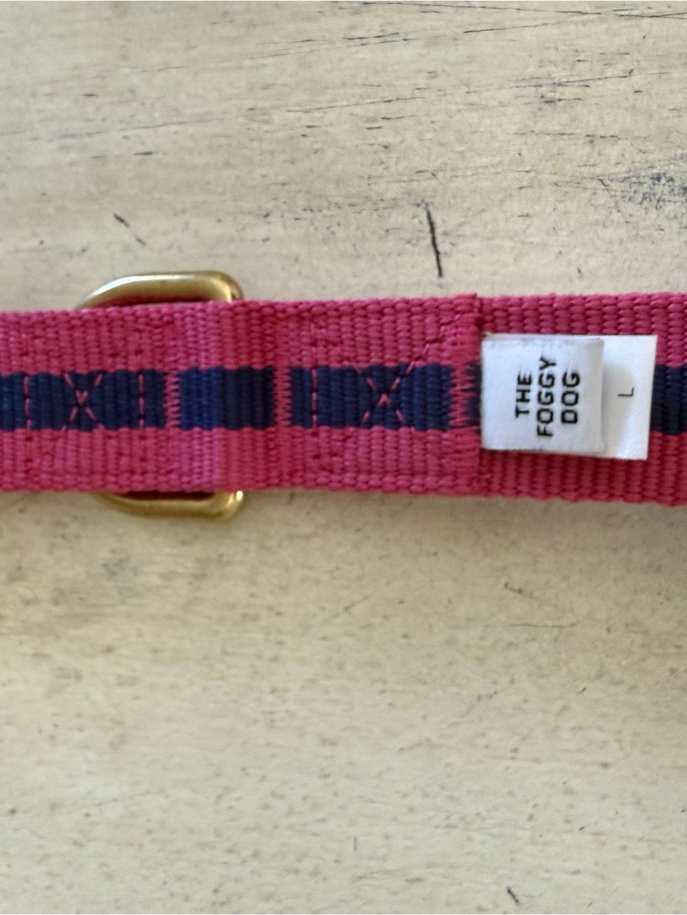 Sloane Striped Foggy Dog Size L Adjustable Dog Collar NWOT - Picture 4 of 5
